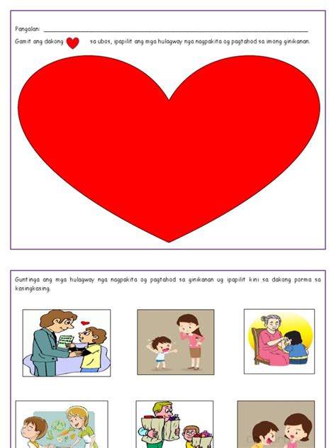 pagmamahal sa pamilya worksheet